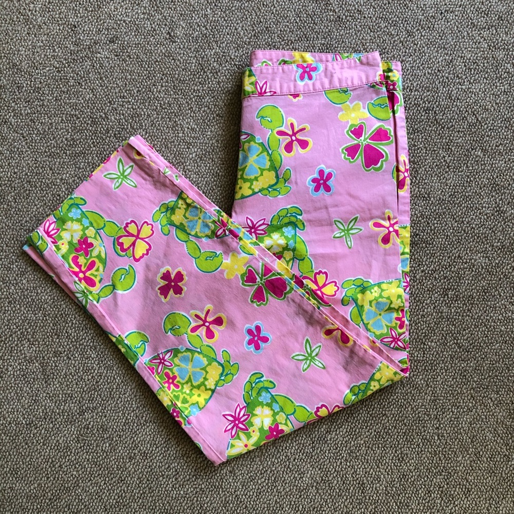 Lilly Pulitzer 2P pants Muscle Beach vintage print